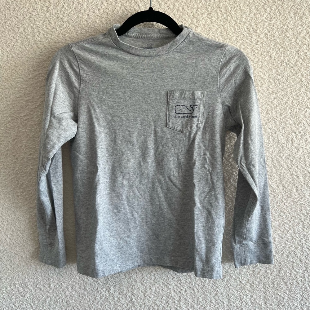 Vineyard Vines Youth Kids Long Sleeve Gray Whale Shirt Whale Size Small 8-10
